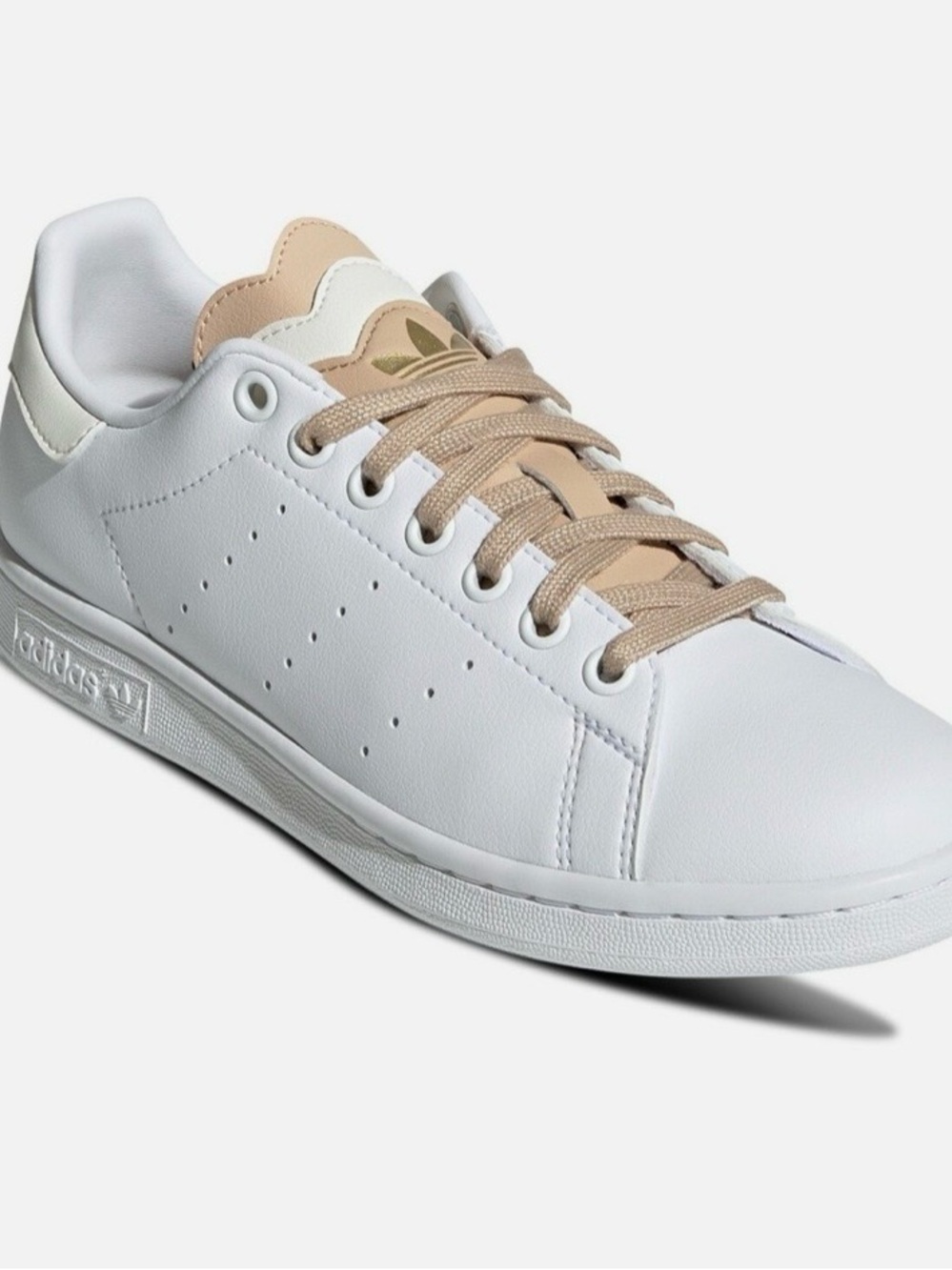 adidas Women’s Stan Smith Sneaker in White and Beige